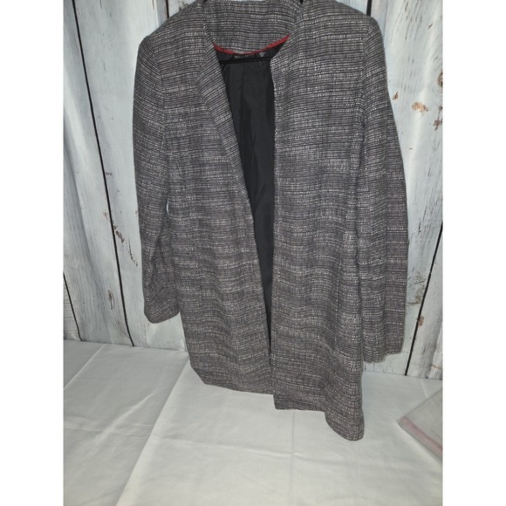 Willi Smith Women's Small Cardigan Open Front Heavy Black‎ Coat Jacket